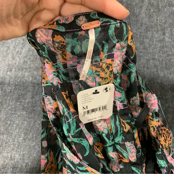 NWT FREE PEOPLE WOMEN'S SEE IT THROUGH FLORAL LONG SLEEVE MAXI DRESS Medium F11 - Picture 5 of 7